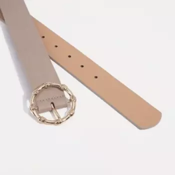 Ремень женский, ширина - 3,5 см, пряжка металл, цвет светло-коричневый