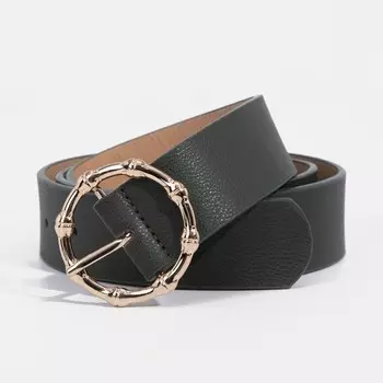 Ремень женский, ширина - 3,5 см, пряжка металл, цвет тёмно-зелёный