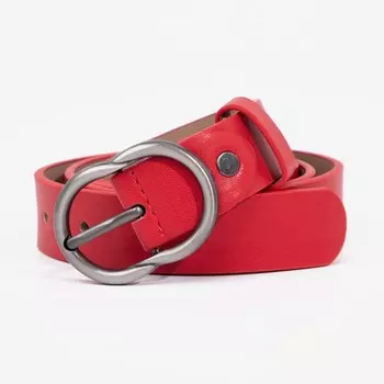 Ремень женский, ширина 3,5 см, винт, пряжка металл, цвет красный