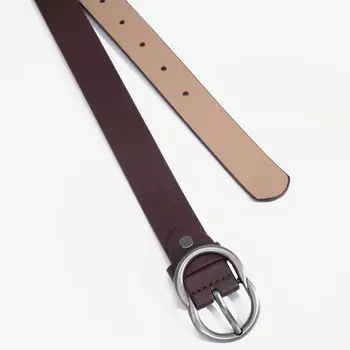 Ремень женский, ширина 3,5 см, винт, пряжка металл, цвет коричневый