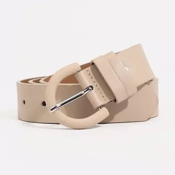 Ремень женский, ширина 3.5 см, винт, пряжка металл, цвет бежевый