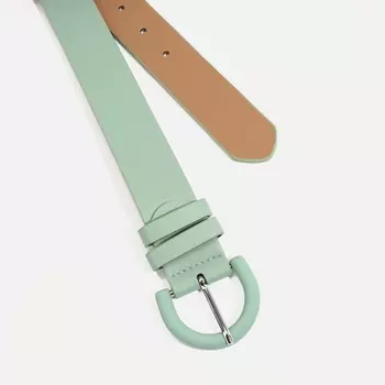 Ремень женский, ширина 3.5 см, винт, пряжка металл, цвет зелёный