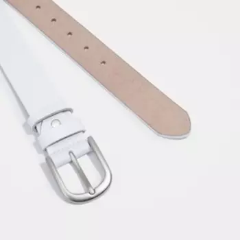 Ремень женский, ширина 3,5 см, винт, пряжка металл, цвет белый