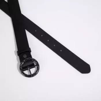 Ремень женский, ширина 3,5 см, винт, пряжка металл, цвет чёрный