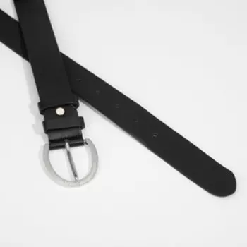 Ремень женский, ширина 3,5 см, винт, пряжка металл, цвет чёрный