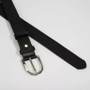 Ремень женский, ширина 3,5 см, винт, пряжка металл, цвет чёрный