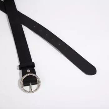 Ремень женский, ширина 3,5 см, винт, пряжка металл, цвет чёрный