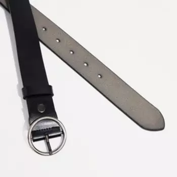 Ремень женский, ширина 3,5 см, винт, пряжка металл, цвет чёрный