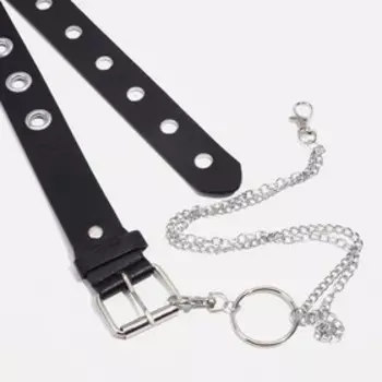 Ремень женский, ширина 3,5 см, винт, пряжка металл, цвет чёрный