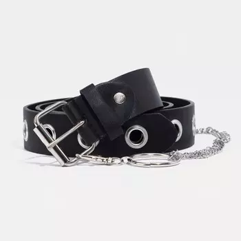 Ремень женский, ширина 3,5 см, винт, пряжка металл, цвет чёрный