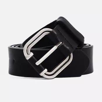 Ремень женский, ширина 3.5 см, винт, пряжка металл, цвет чёрный