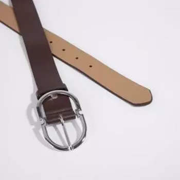 Ремень женский, ширина 3,5 см, винт, пряжка металл, цвет коричневый