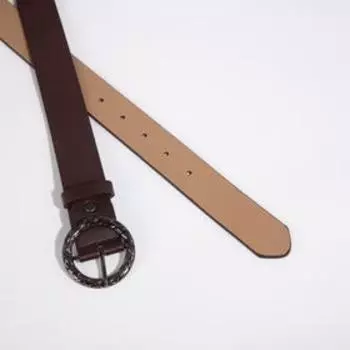 Ремень женский, ширина 3 см, винт, пряжка металл, цвет коричневый