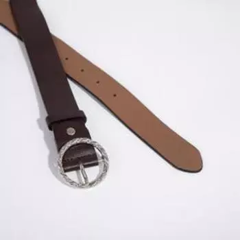 Ремень женский, ширина 3,5 см, винт, пряжка металл, цвет коричневый