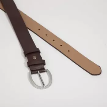 Ремень женский, ширина 3,5 см, винт, пряжка металл, цвет коричневый