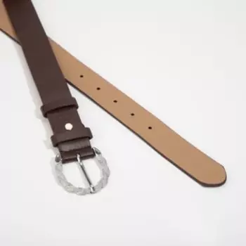 Ремень женский, ширина 3,5 см, винт, пряжка металл, цвет коричневый