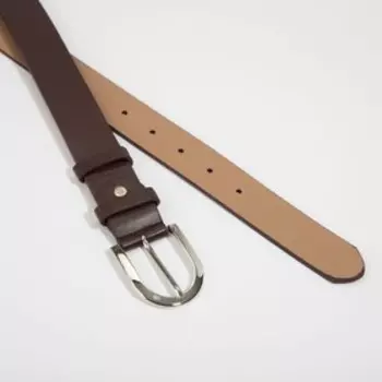 Ремень женский, ширина 3,5 см, винт, пряжка металл, цвет коричневый