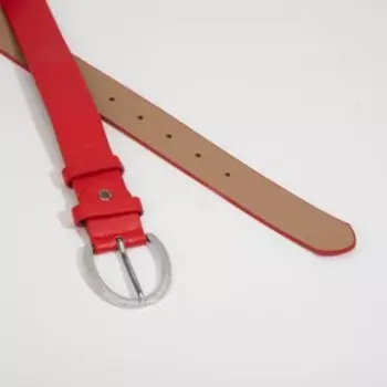Ремень женский, ширина 3,5 см, винт, пряжка металл, цвет красный
