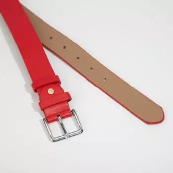Ремень женский, ширина 3,5 см, винт, пряжка металл, цвет красный