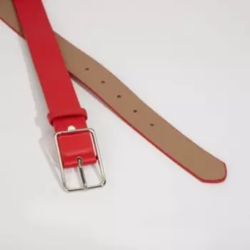 Ремень женский, ширина 3,5 см, винт, пряжка металл, цвет красный