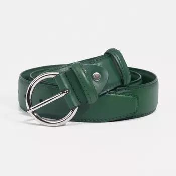 Ремень женский, ширина 3,5 см, винт, пряжка металл, цвет зелёный