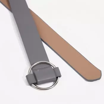 Ремень женский, ширина 3,5 см, затяжка, пряжка металл, цвет серый