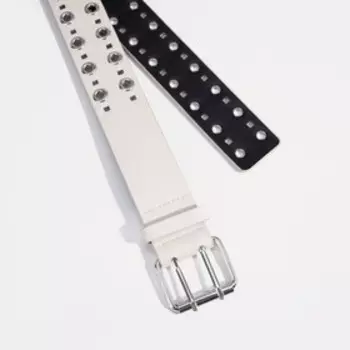 Ремень женский, ширина 3.7 см, пряжка металл, цвет бежевый