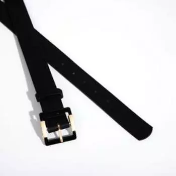 Ремень женский, ширина 3,7 см, пряжка пластик, цвет чёрный