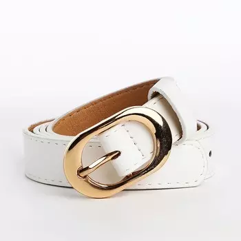 Ремень женский, 1002.3 см, пряжка металл, золотистая, белый