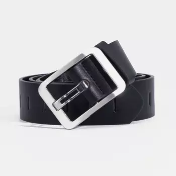 Ремень женский, ширина 3.8 см, пряжка металл, цвет чёрный