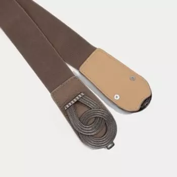 Ремень женский, ширина 3,8 см, резинка, пряжка серебро, цвет светло-коричневый