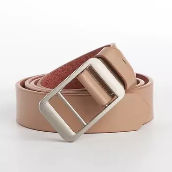 Ремень женский, ширина 3 см, пряжка металл, винт, цвет бежевый