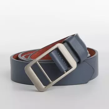 Ремень женский с винтом, 1003 см, пряжка-затяжка металл, серебристая, тёмно-голубой