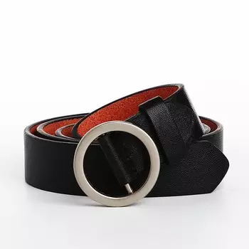 Ремень женский с винтом, 1053 см, пряжка-затяжка металл, серебристая, чёрный