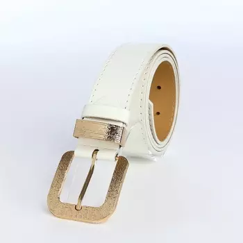 Ремень женский с винтом, 1103 см, пряжка металл, золотистая, белый