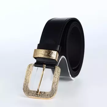 Ремень женский с винтом, 1103 см, пряжка металл, золотистая, чёрный