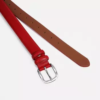 Ремень женский, ширина 3 см, винт, пряжка металл, цвет красный