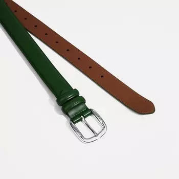 Ремень женский, ширина 3 см, винт, пряжка металл, цвет зелёный