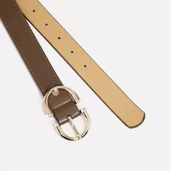 Ремень женский, ширина 3 см, винт, пряжка металл, цвет коричневый