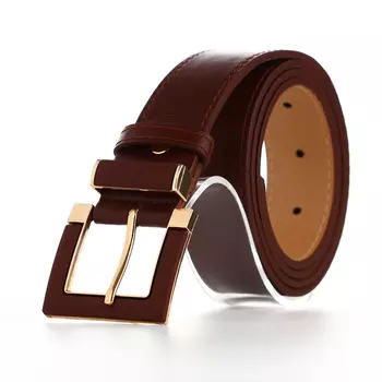 Ремень женский с винтом, 1103 см, классическая пряжка в ремня, коричневый