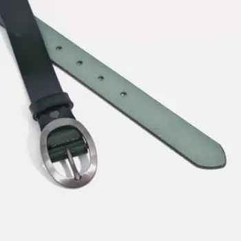 Ремень женский, ширина 3 см, винт, пряжка металл, цвет зелёный