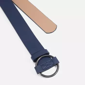 Ремень женский, ширина 3 см, затяжка, пряжка металл, цвет синий