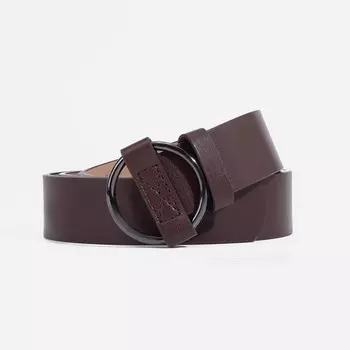 Ремень женский, ширина 3 см, затяжка, пряжка металл, цвет коричневый