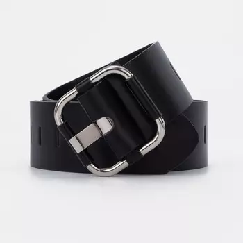 Ремень женский, ширина 4.5 см, пряжка металл, цвет чёрный