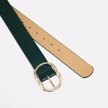 Ремень женский, ширина 4 см, пряжка металл, цвет зелёный