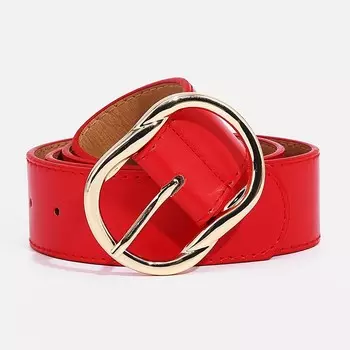 Ремень женский, ширина 4 см, пряжка металл, цвет красный