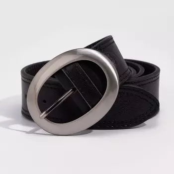 Ремень женский, ширина 4 см, пряжка металл, цвет чёрный