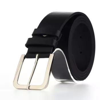 Ремень женский с винтом, 1104 см, классическая пряжка металл, серебристая, чёрный