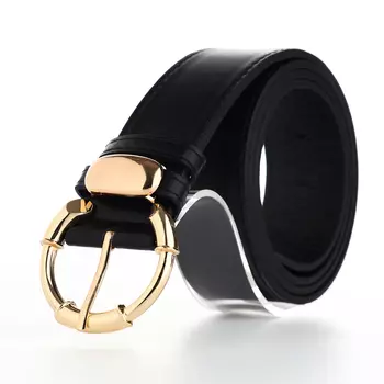 Ремень женский с винтом, 1104 см, пряжка металл, золотистая, чёрный