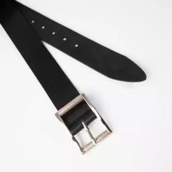 Ремень женский, ширина 4 см, винт, пряжка металл, цвет чёрный